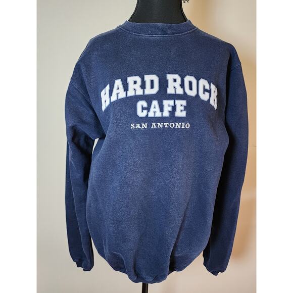 Hard Rock Cafe Vintage Sweatshirt Navy Blue Large - Picture 1 of 6